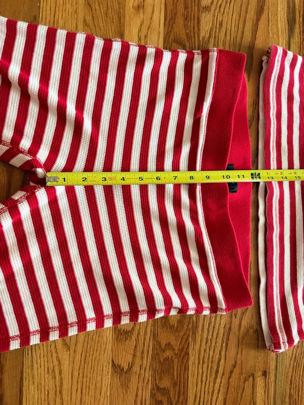 J. Crew Red and White Striped Henley Pajama Set